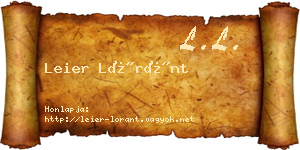 Leier Lóránt névjegykártya