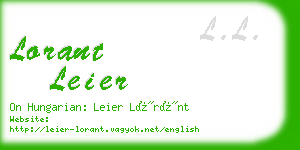 lorant leier business card